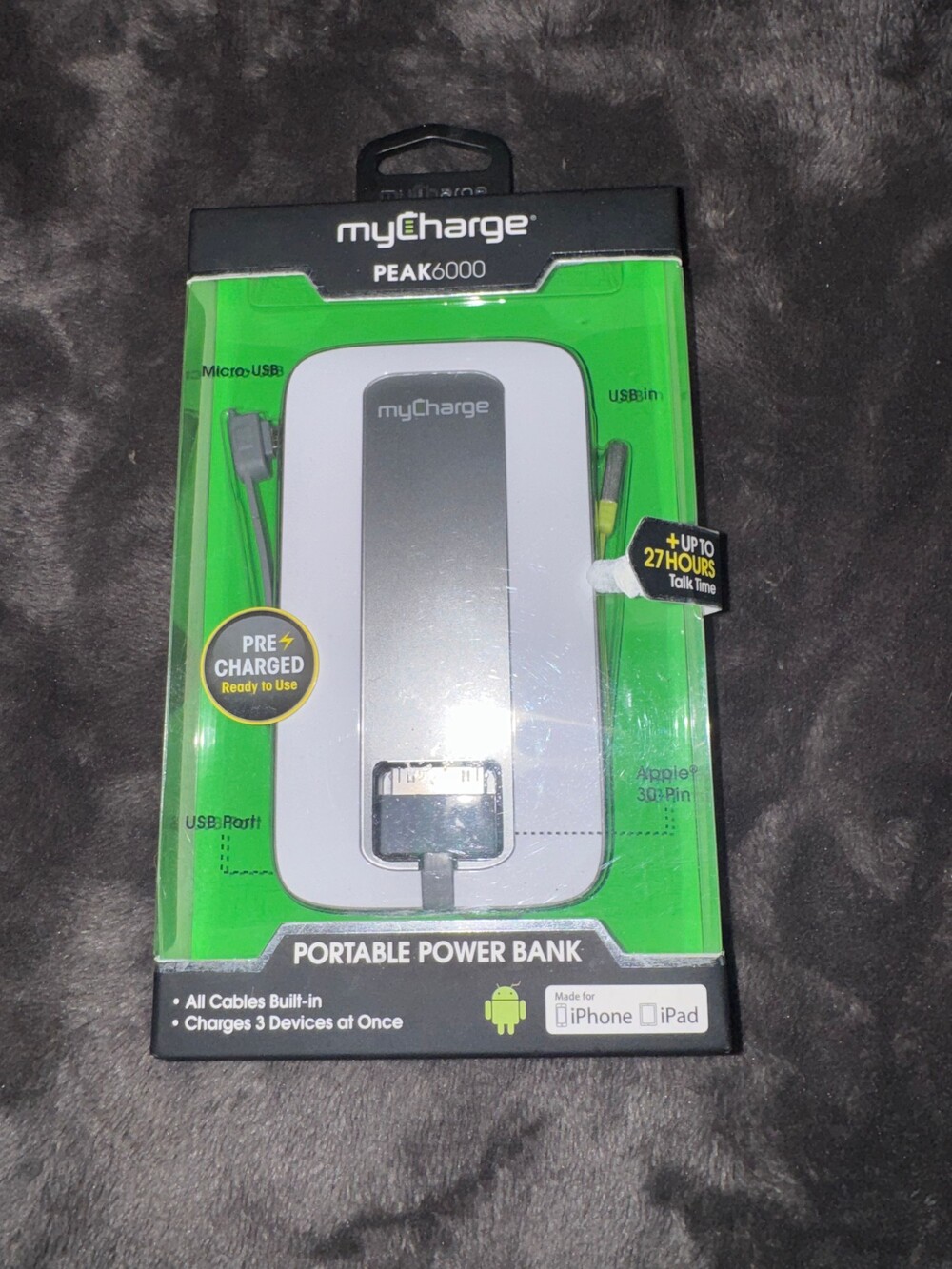 NWT myCharge PEAK6000 Portable Power Bank 6000mAh Battery Pack